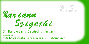 mariann szigethi business card